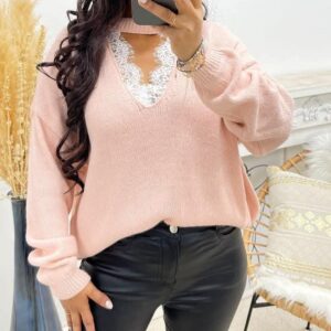 Trui met speciale nek (roze)